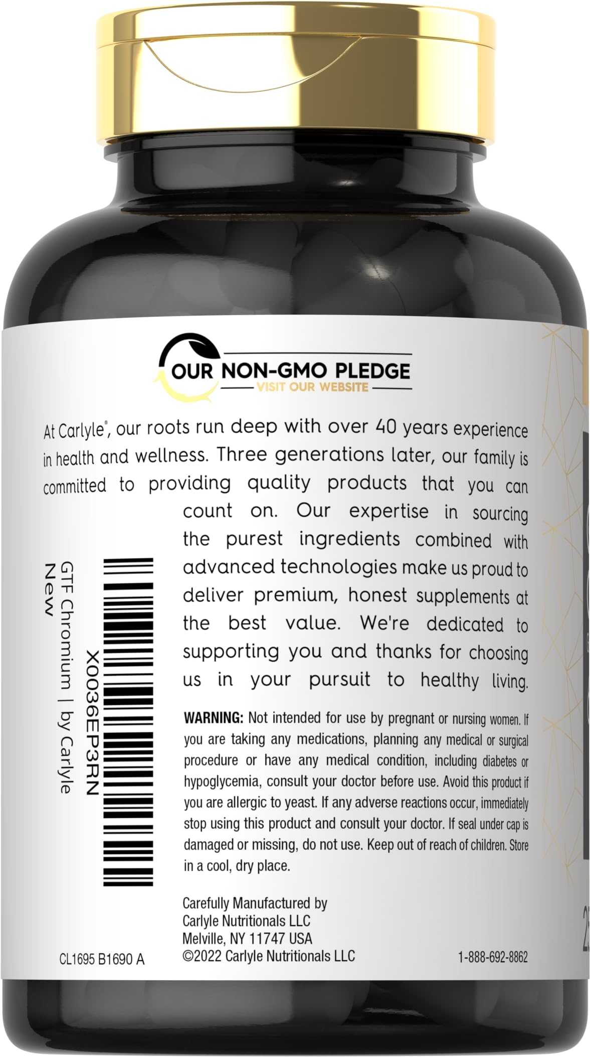 Carlyle GTF Chromium 600 mcg quick-release capsules with packaging