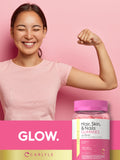 Carlyle Hair, Skin & Nails Gummies with fresh raspberries