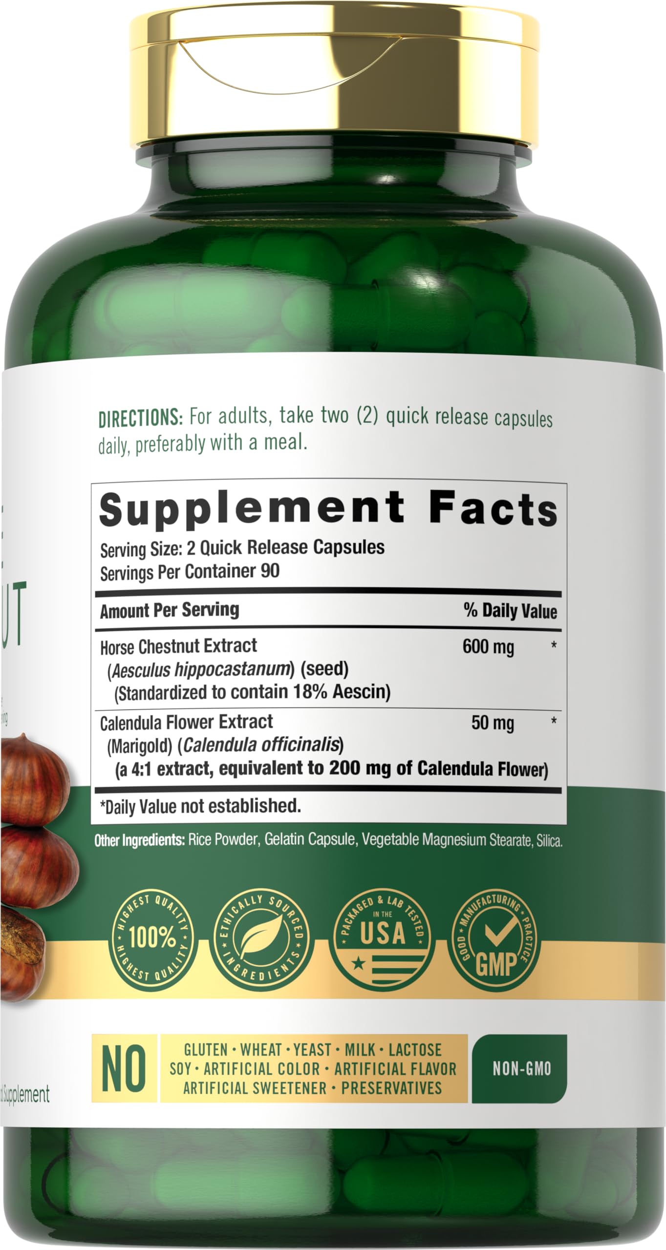 Carlyle Horse Chestnut Extract Capsules side view