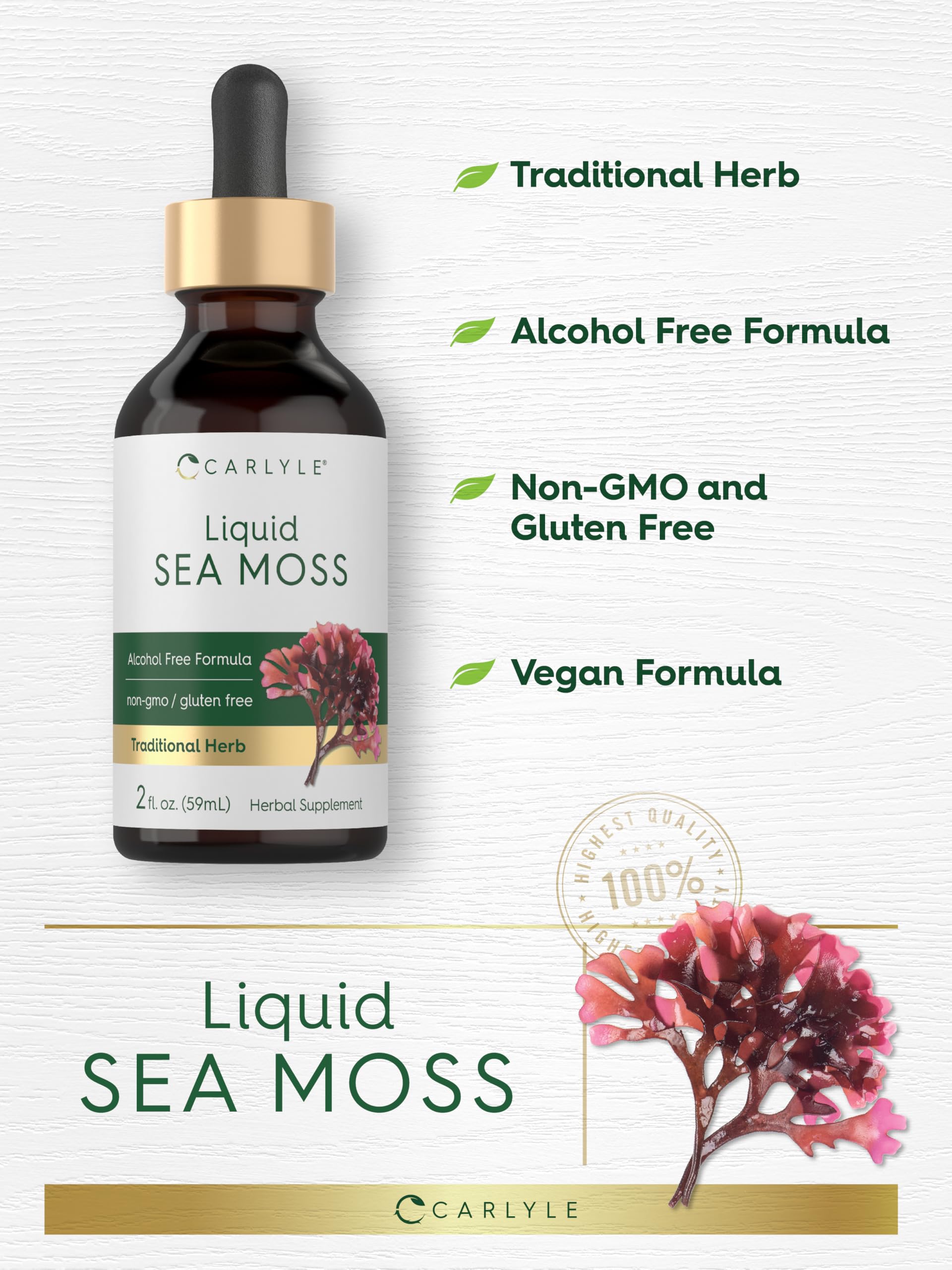 Carlyle Irish Sea Moss Herbal Supplement 141g ingredients list