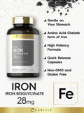 Carlyle Iron Bisglycinate 28mg 60 Capsules back view