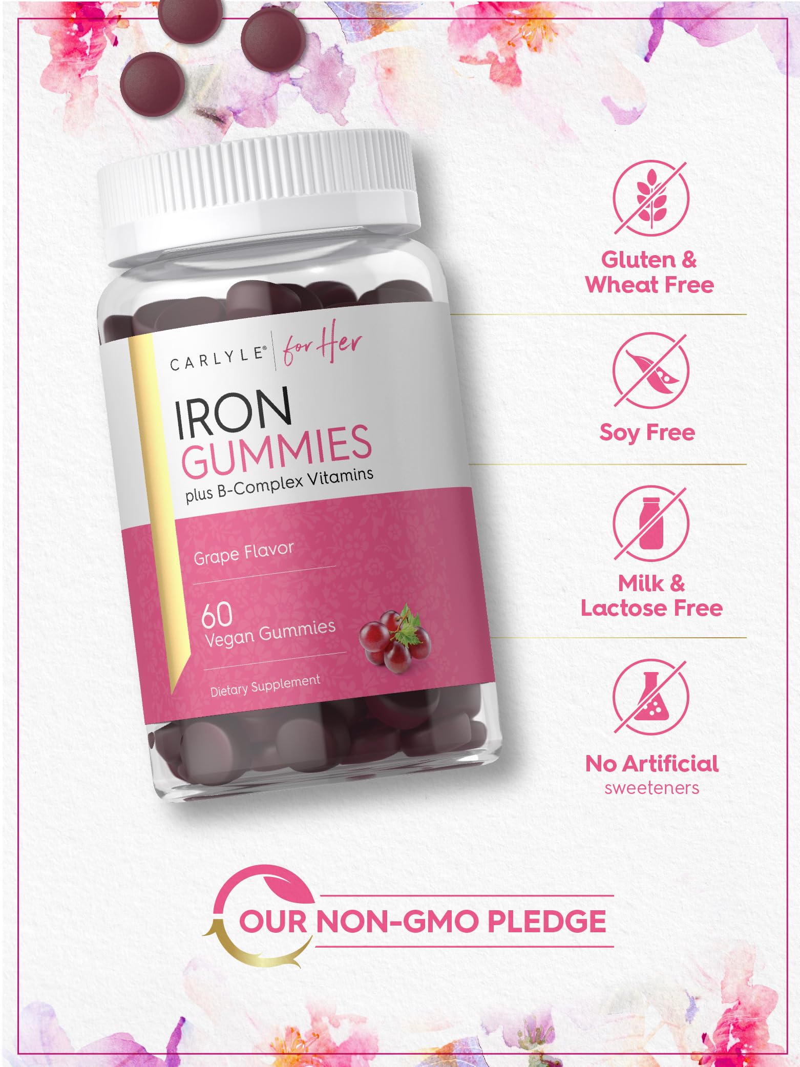 Carlyle Iron Gummies for Her gummies in a bowl