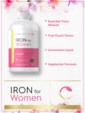 Carlyle Iron Liquid Supplement 18mg Fruit Punch pouring into a spoon