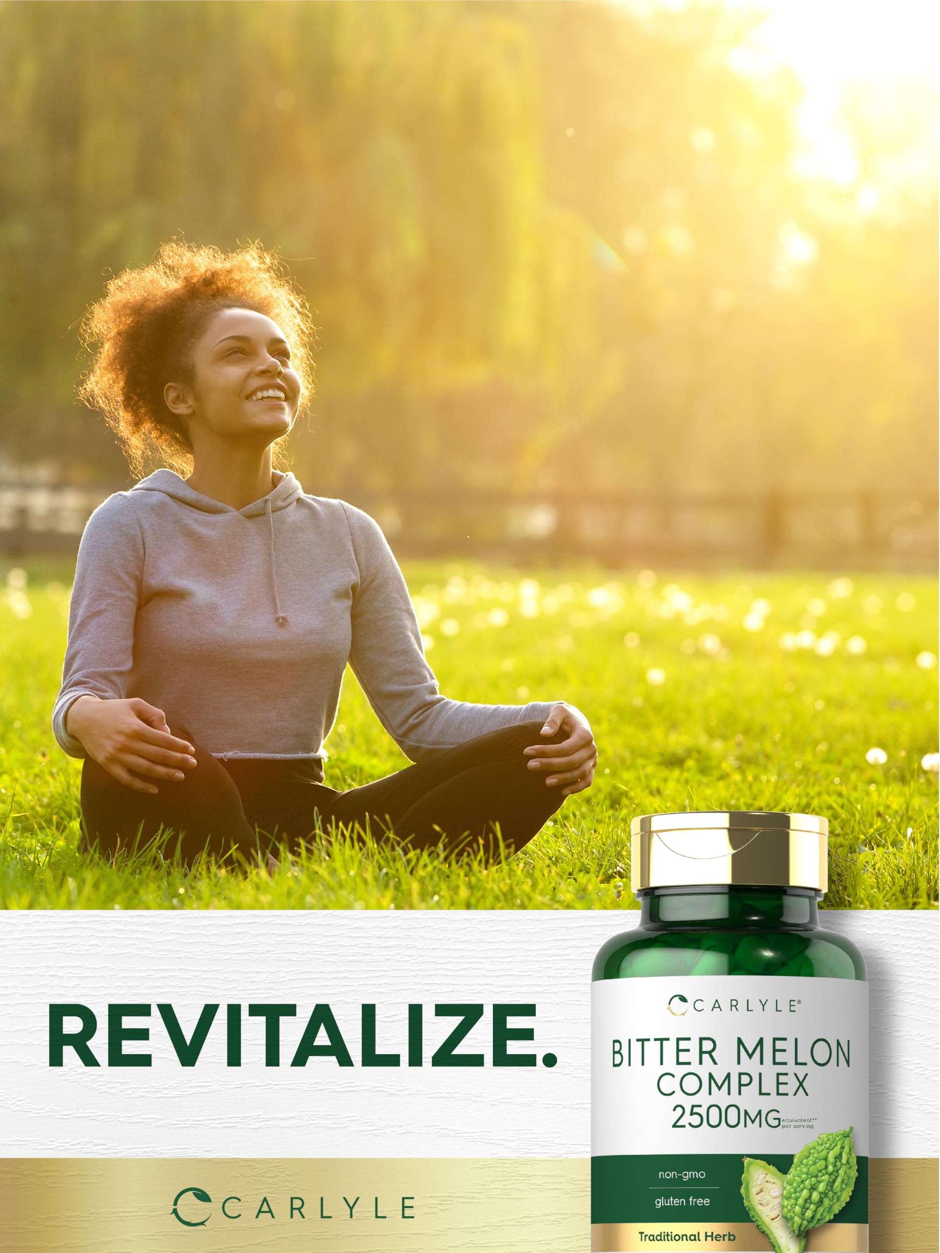 Carlyle Karela Bitter Melon Capsules 1000mg with measuring spoon