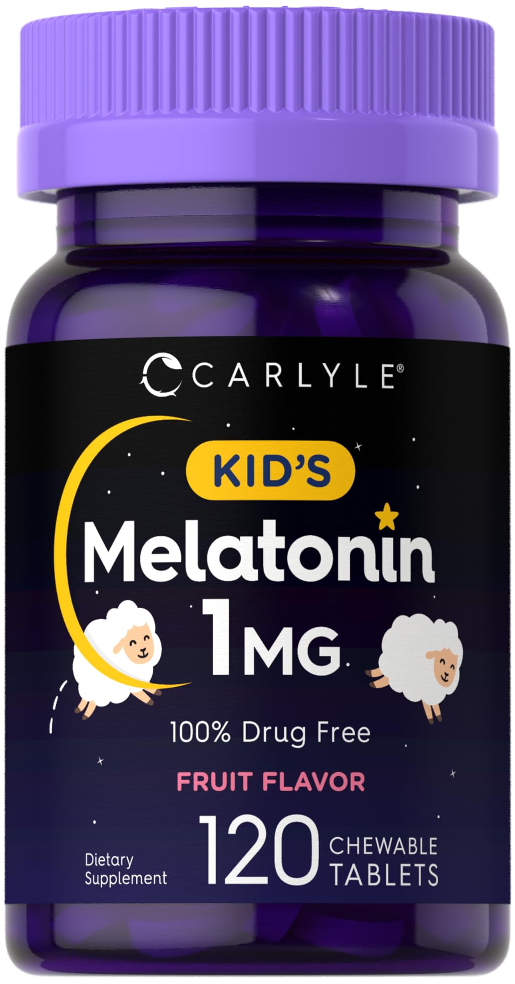 Carlyle Kids Melatonin 1mg chewable tablets front view