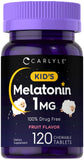 Carlyle Kids Melatonin 1mg chewable tablets front view
