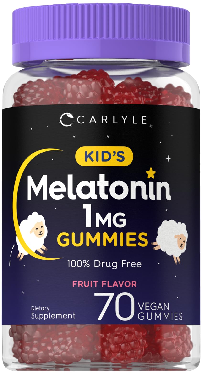 Carlyle Kids Melatonin Gummies front view with berry flavour