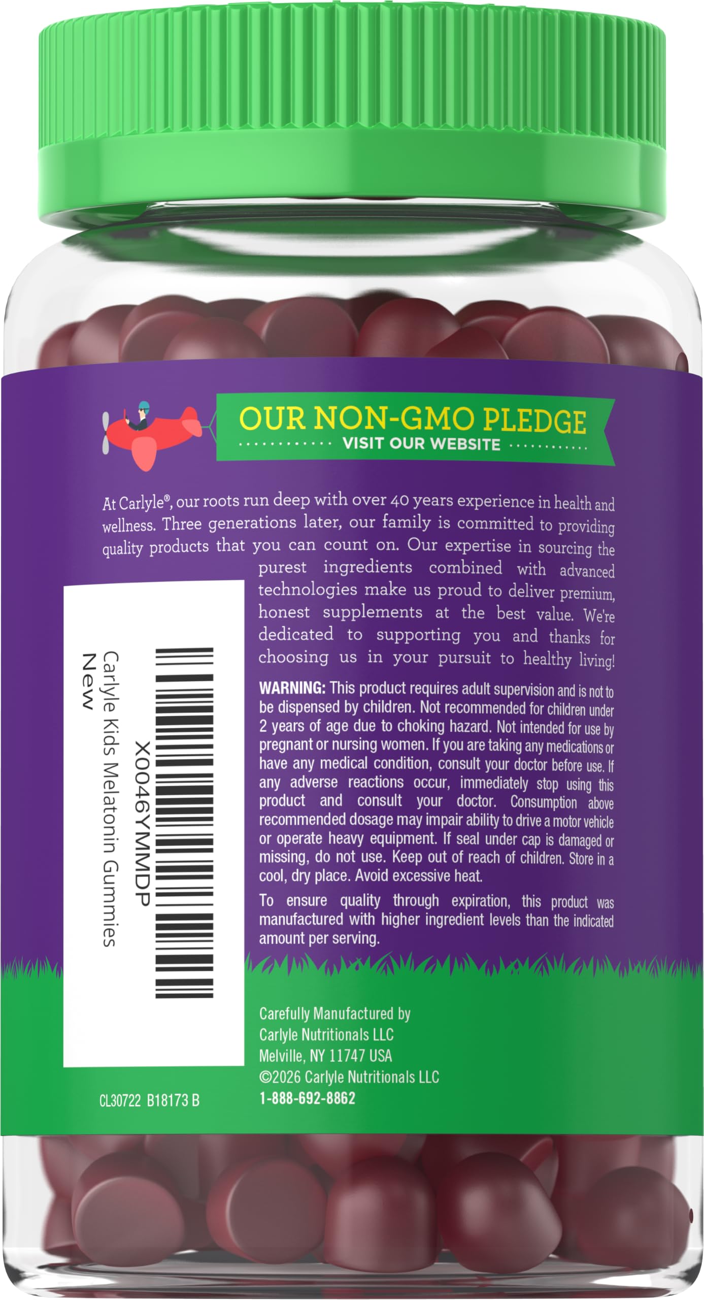 Carlyle Kids Melatonin Gummies fruit flavour close-up