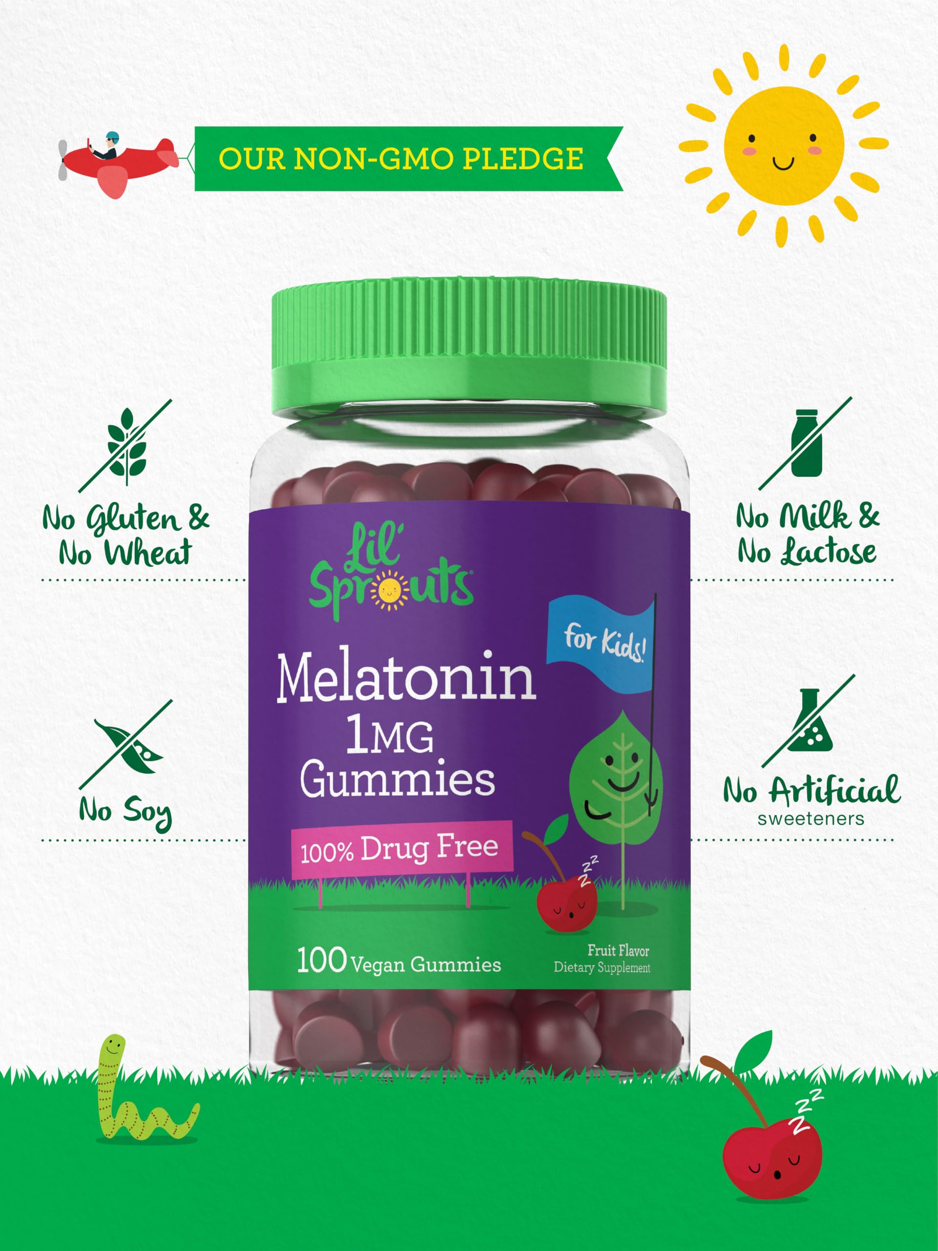 Carlyle Kids Melatonin Gummies ingredients list on packaging
