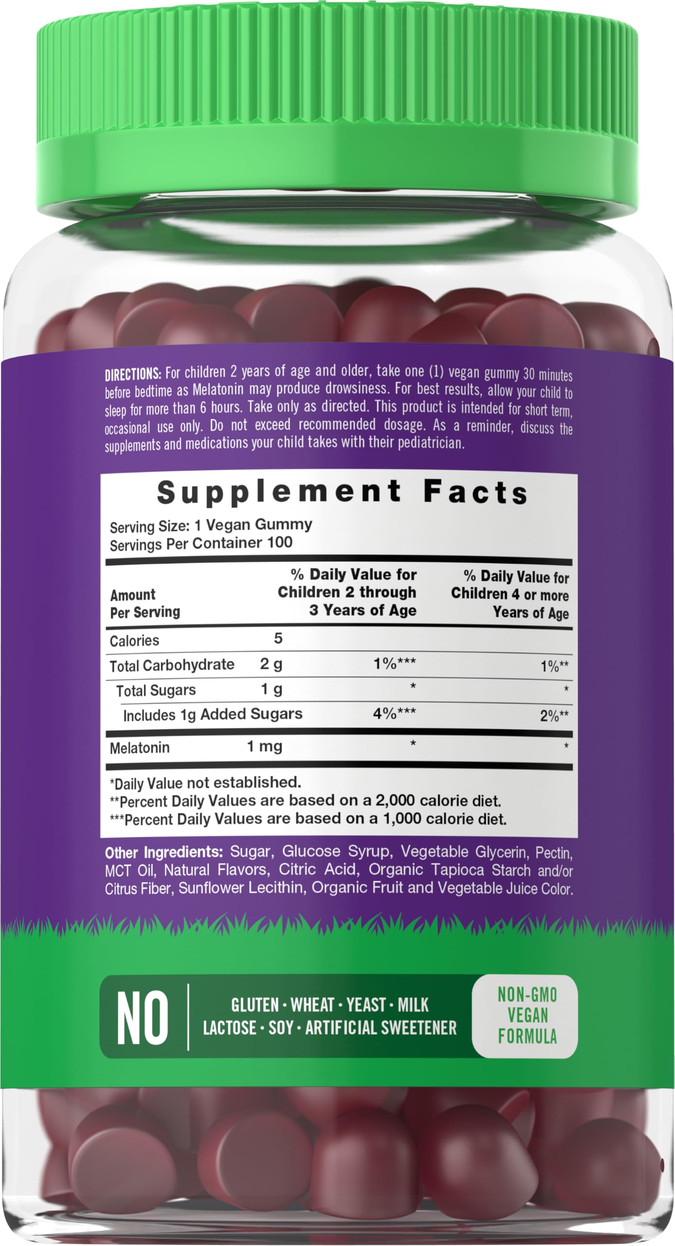 Carlyle Kids Melatonin Gummies packaging side view