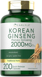 Carlyle Korean Ginseng Extract 2000mg capsules front view