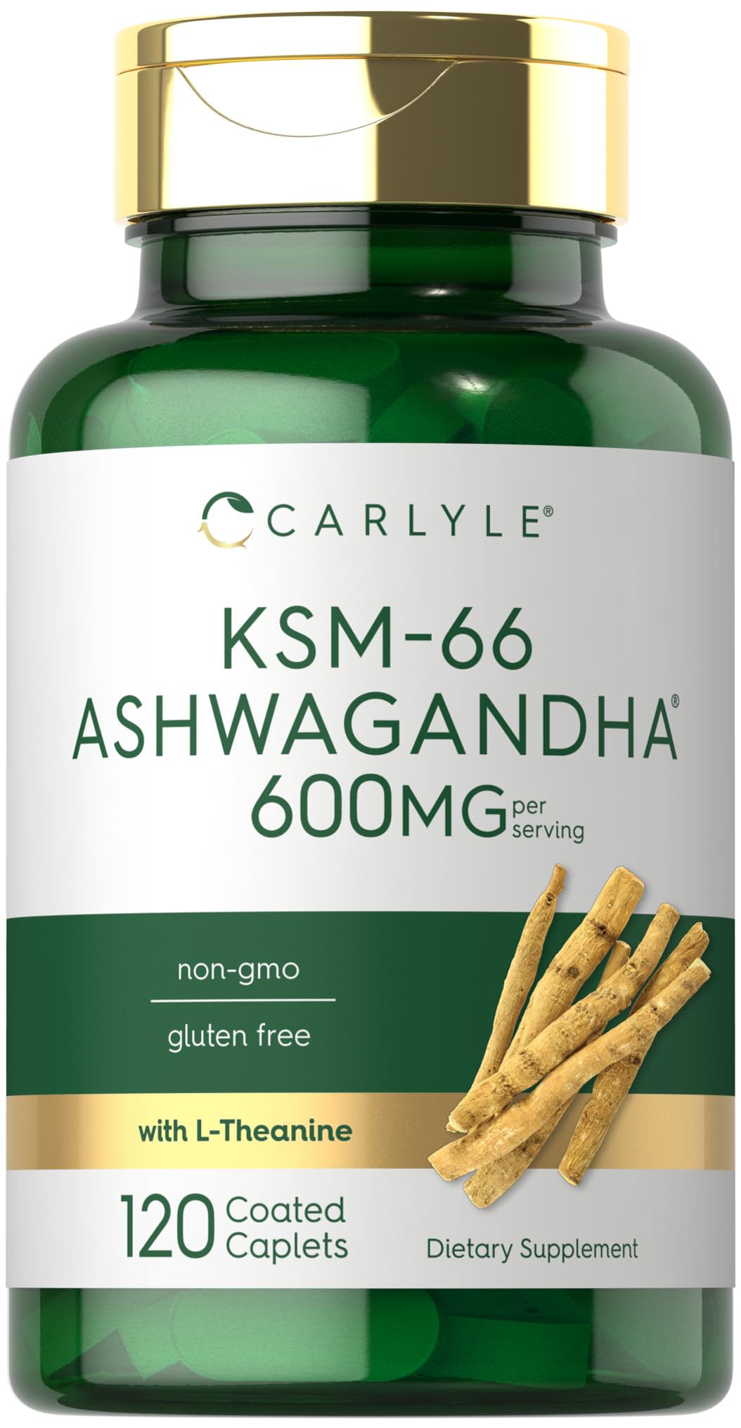 Carlyle KSM-66 Ashwagandha 600mg vegan capsules front view