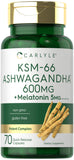Carlyle KSM-66 Ashwagandha Capsules 600mg front view