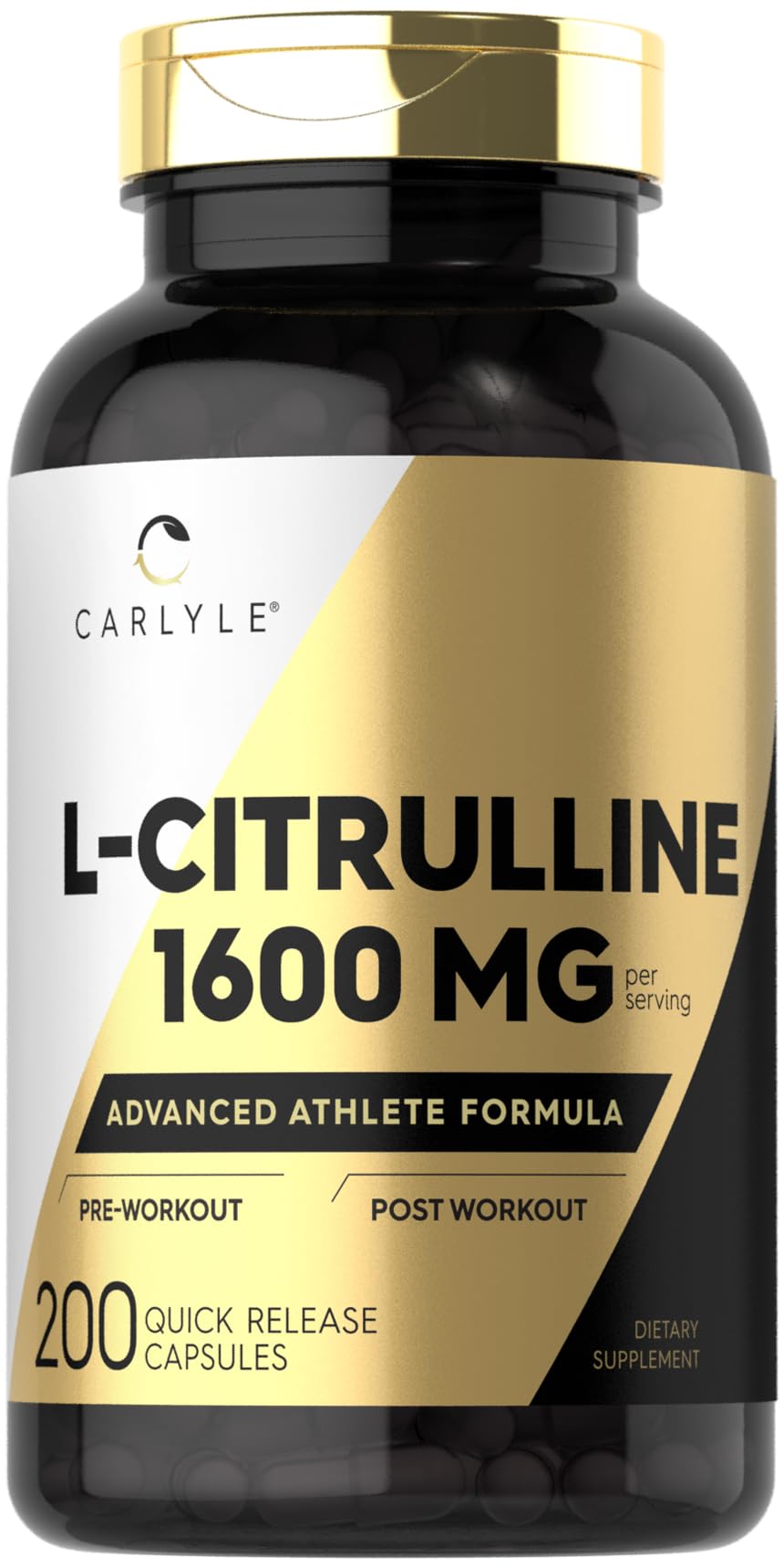 Carlyle L-Citrulline BCAA Supplement 1600mg front view
