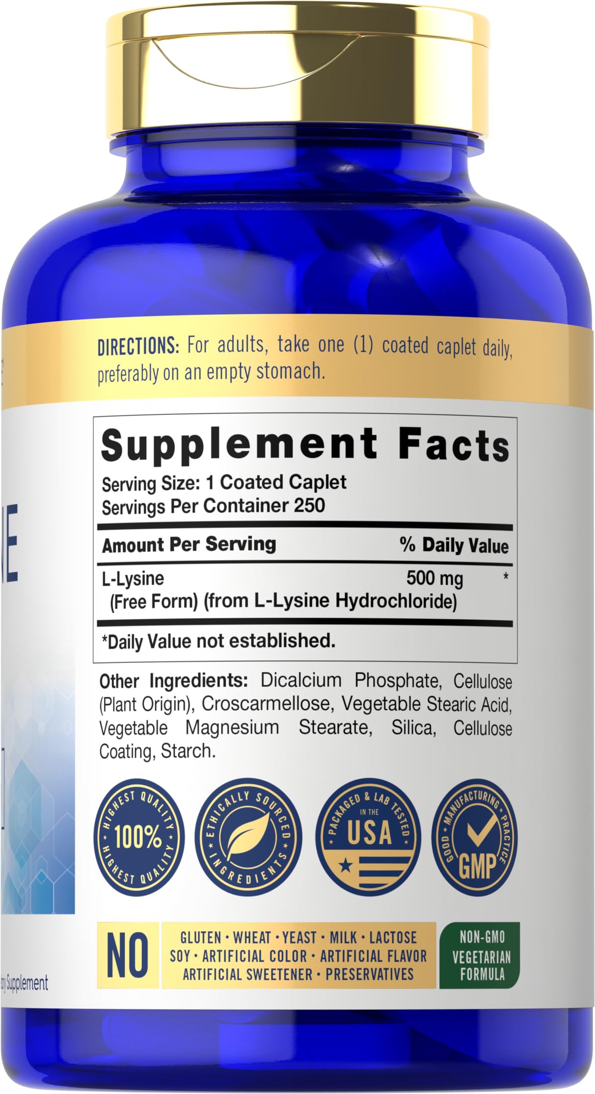 Carlyle L-Lysine 500mg caplets packaging