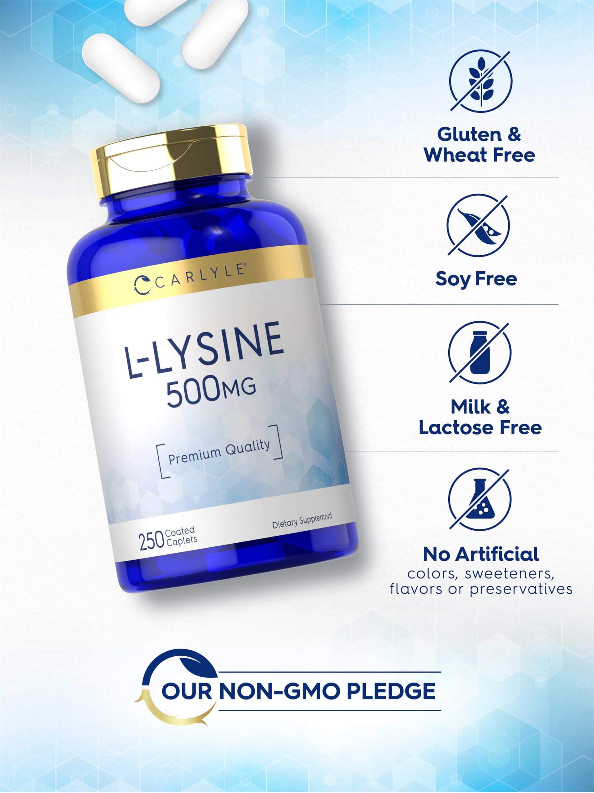 Carlyle L-Lysine 500mg caplets with measuring spoon