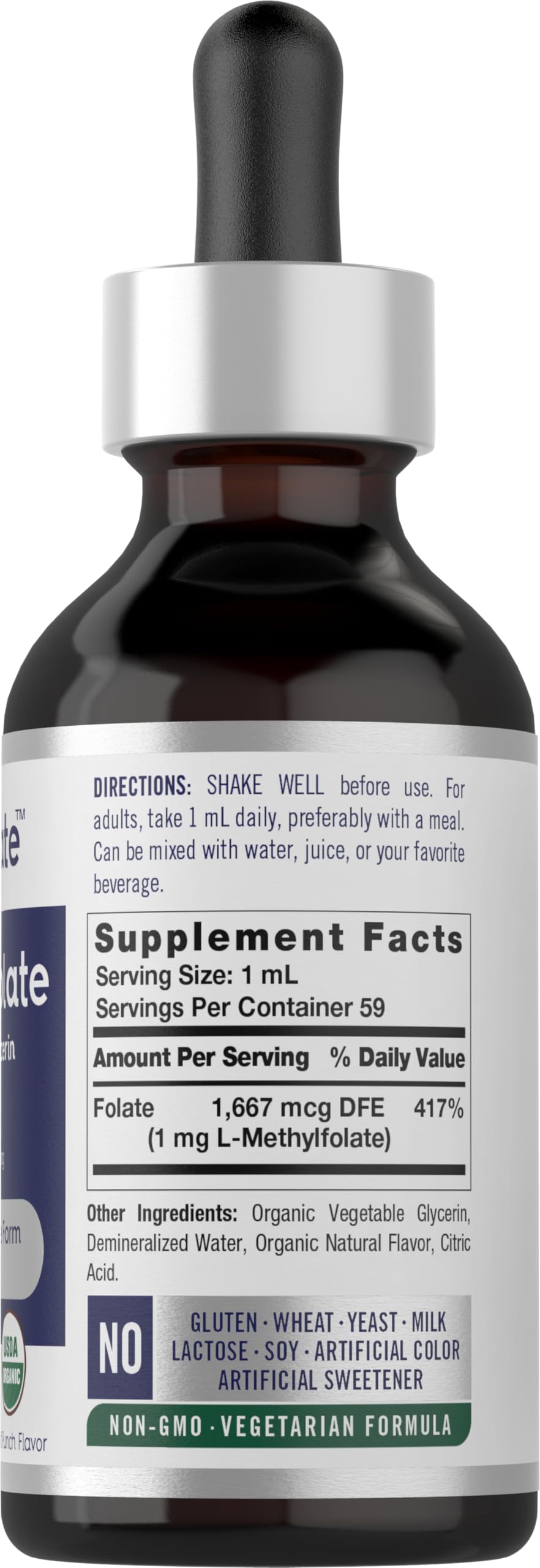 Carlyle L-Methylfolate 1mg supplement side view