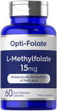 Carlyle L-Methylfolate 25,000 mcg supplement front view