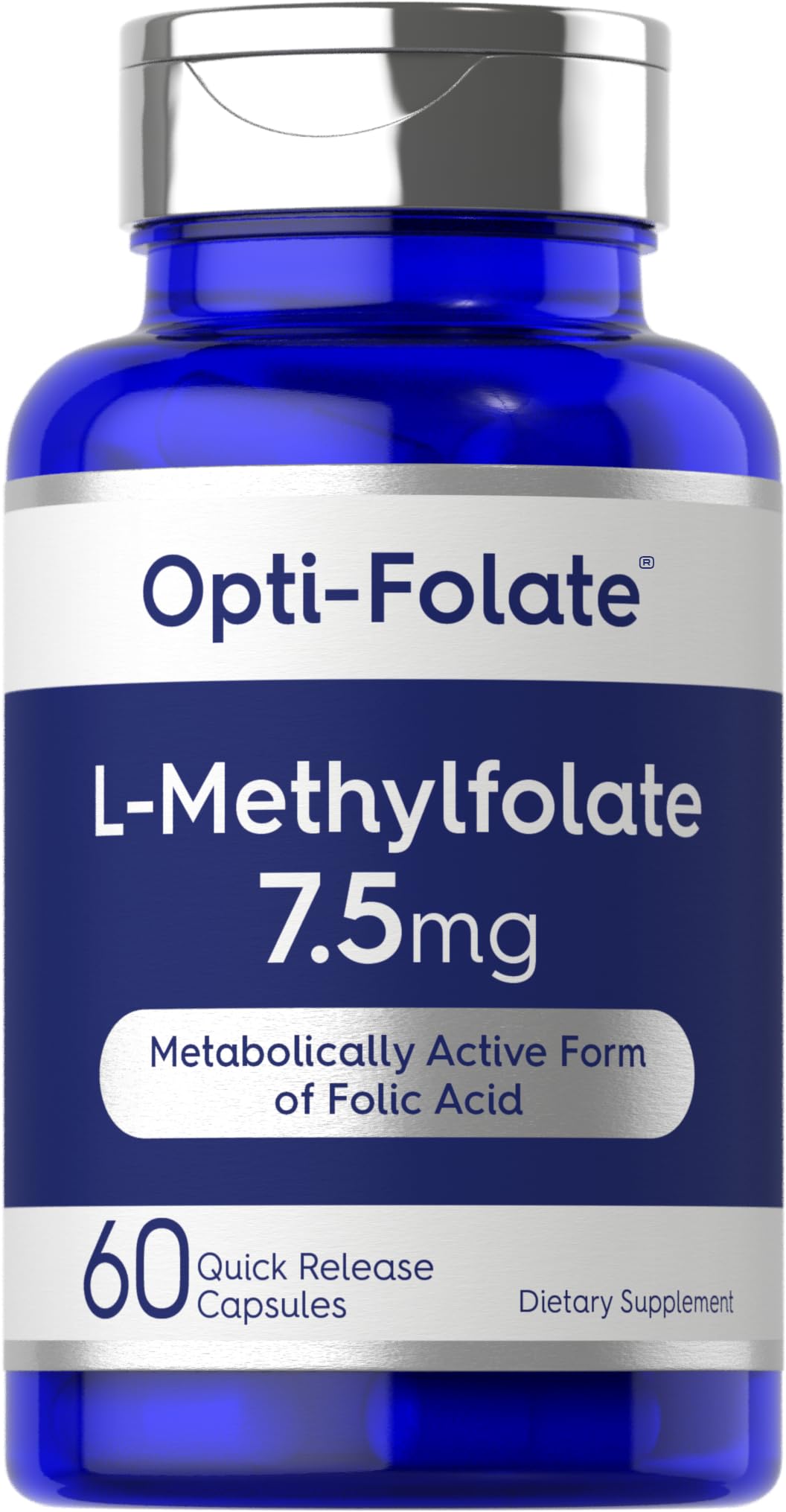Carlyle L-Methylfolate B9 Vitamin 12,500 mcg capsule bottle front view