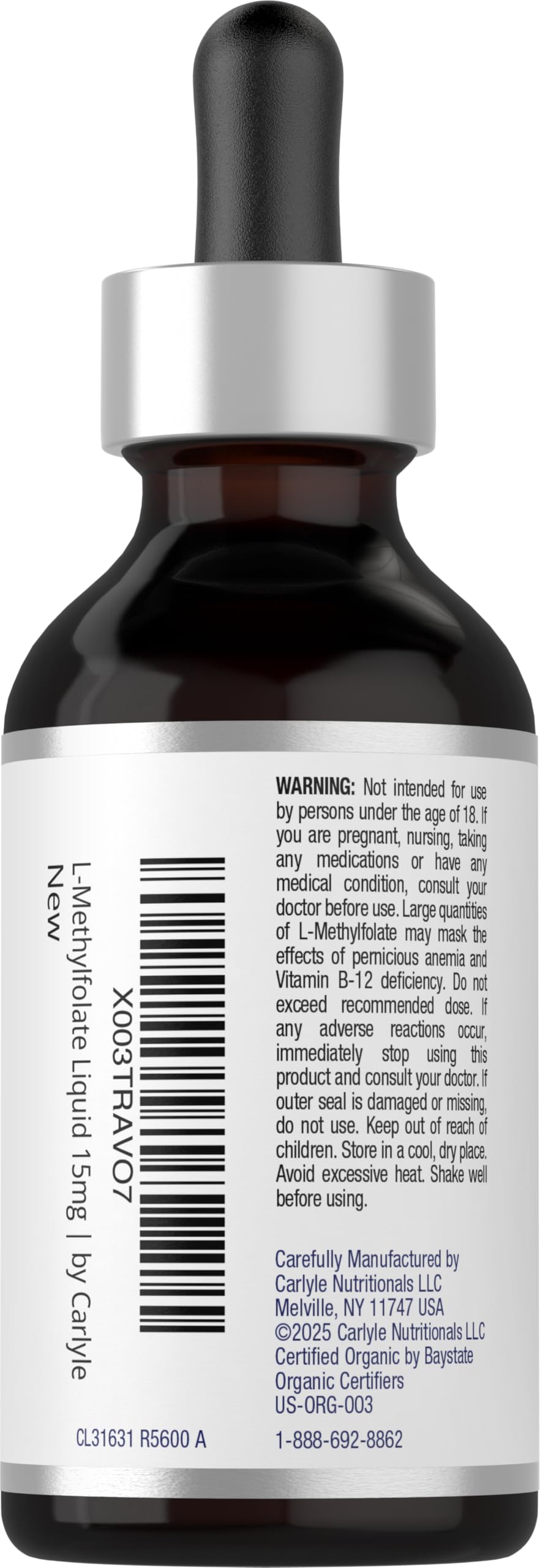 Carlyle L-Methylfolate Liquid Supplement nutritional information