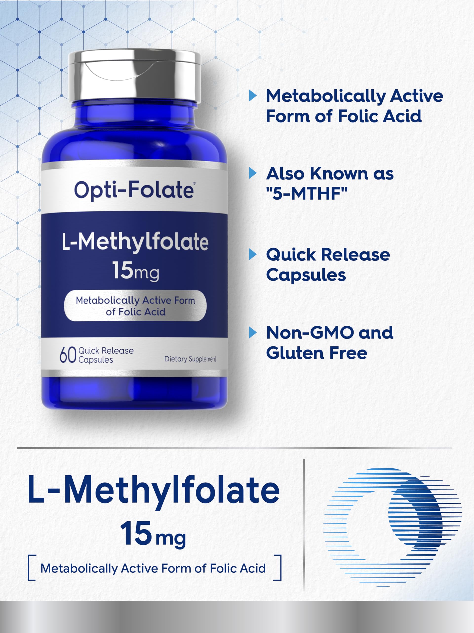 Carlyle L-Methylfolate supplement side view