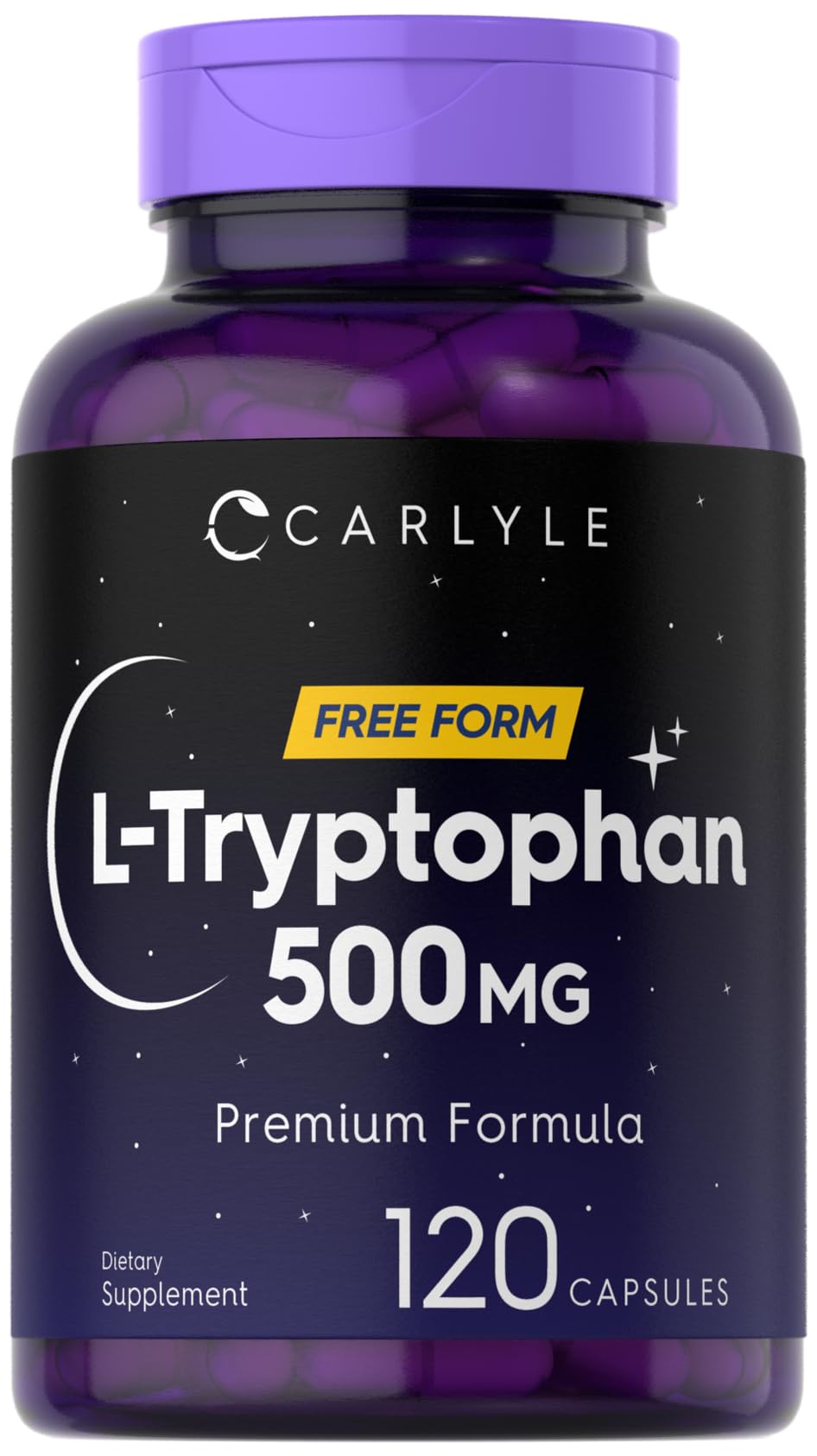 Carlyle L-Tryptophan 500mg Quick Release Capsules front view
