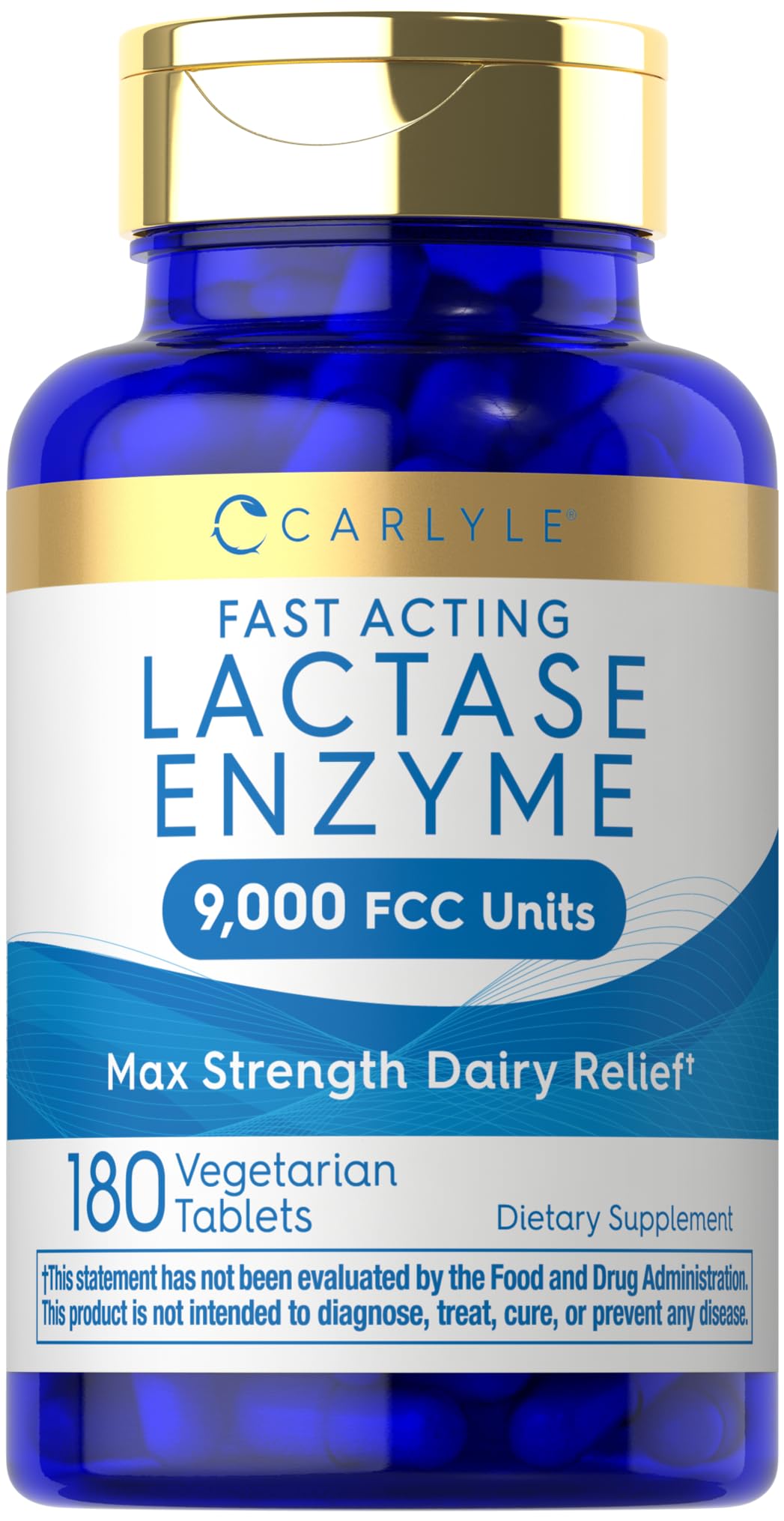 Carlyle Lactase Enzyme Tablets 9000 FCC Units front view