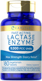 Carlyle Lactase Enzyme Tablets 9000 FCC Units front view