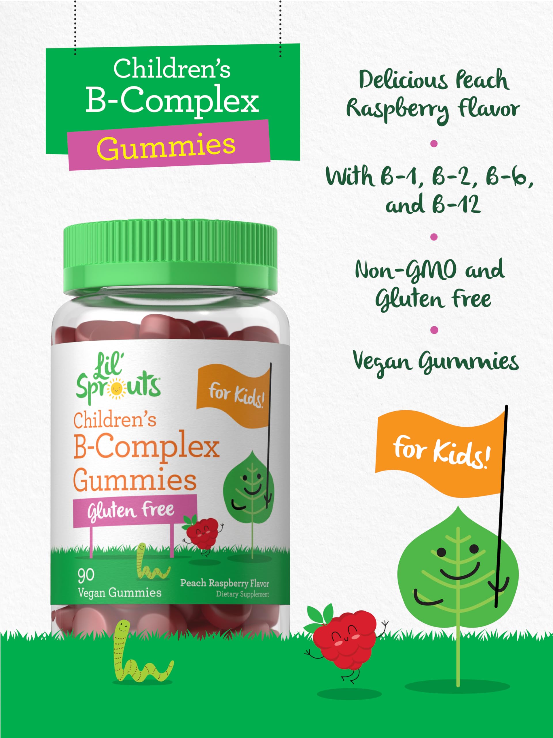 Carlyle Lil Sprouts B-Complex Gummies ingredients list on packaging
