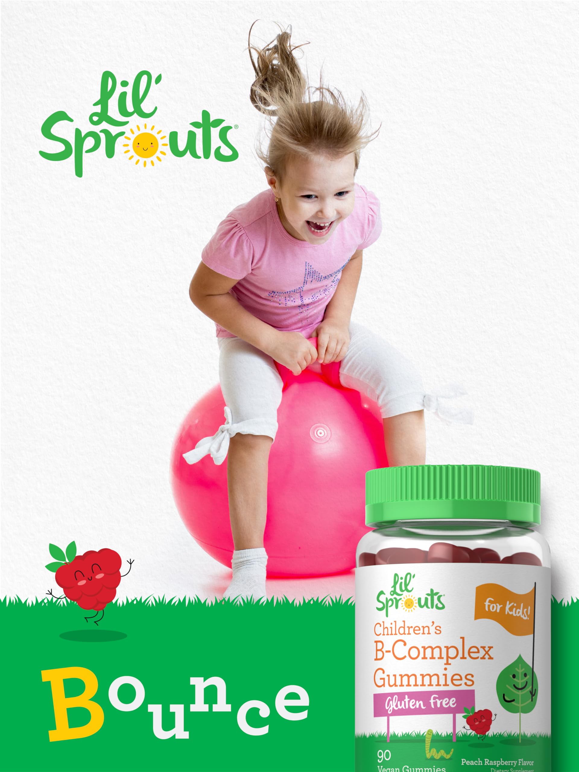 Carlyle Lil Sprouts B-Complex Gummies showing gummy size comparison