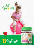 Carlyle Lil Sprouts B-Complex Gummies showing gummy size comparison