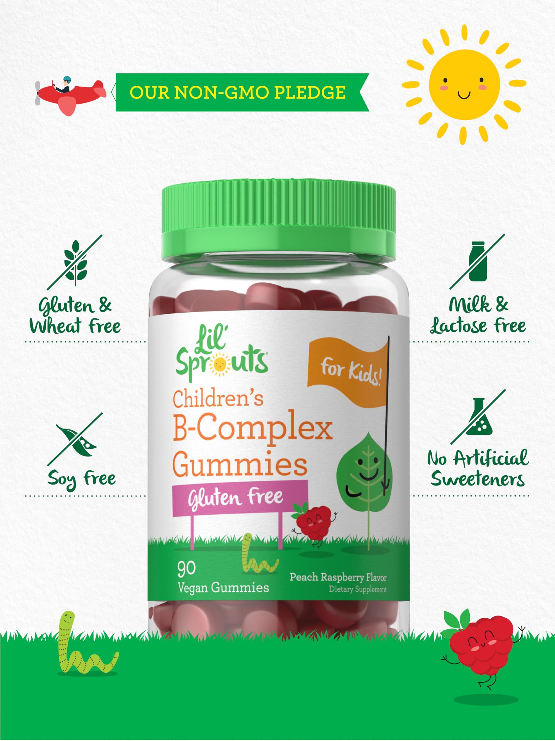 Carlyle Lil Sprouts B-Complex Gummies side view with label details