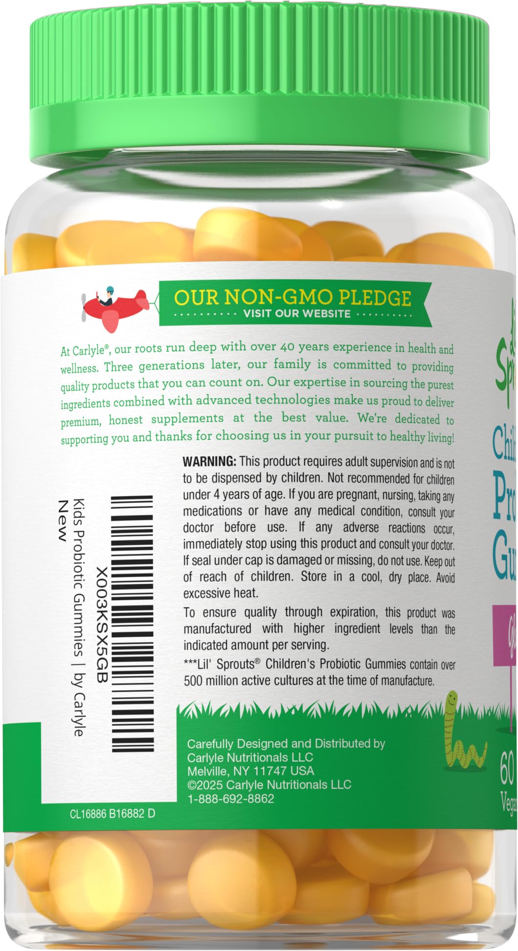 Carlyle Lil' Sprouts Probiotic Gummies nutritional information