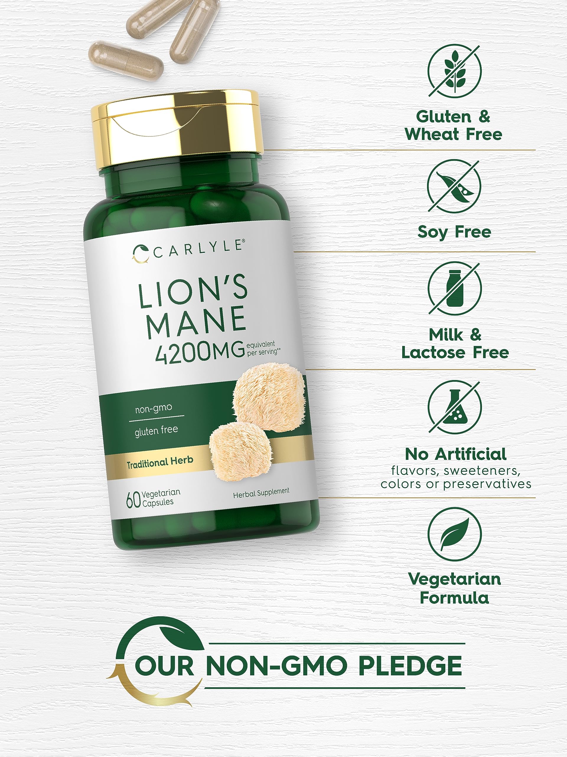 Carlyle Lion's Mane Mushroom Capsules ingredients list