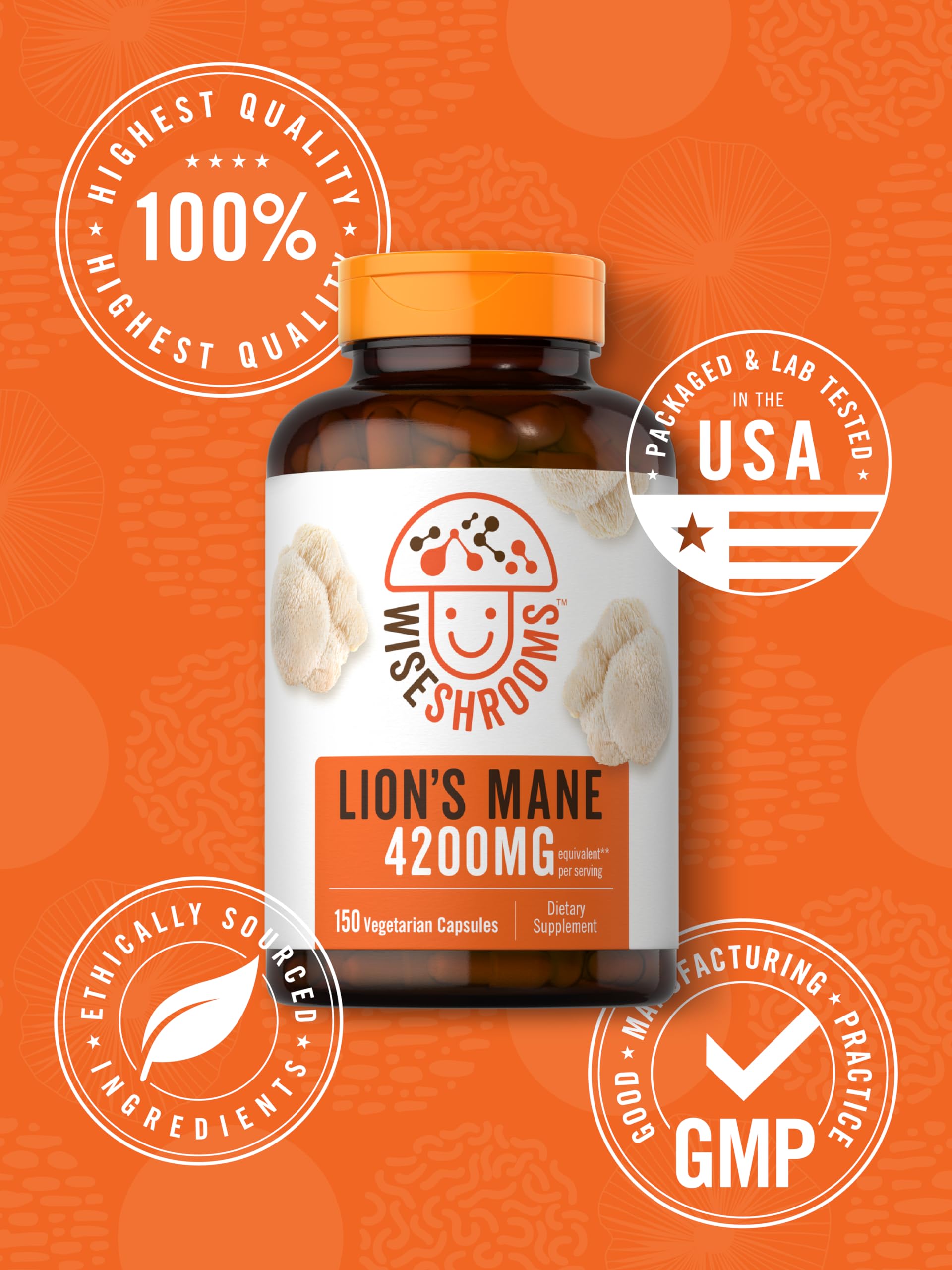 Carlyle Lion's Mane Mushroom Capsules with BioPerine black pepper extract