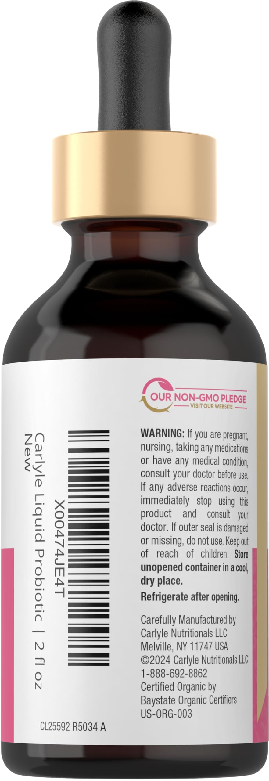 Carlyle Liquid Probiotic 14 Strains 131g side view