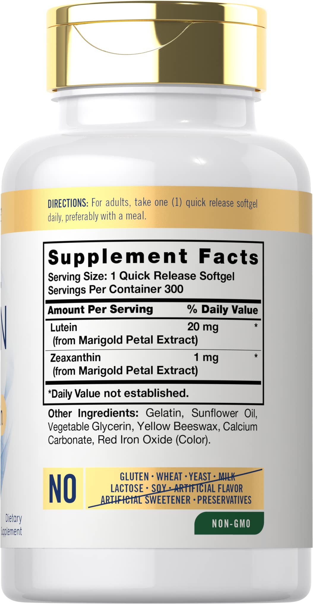 Carlyle Lutein & Zeaxanthin Softgels 20mg side view