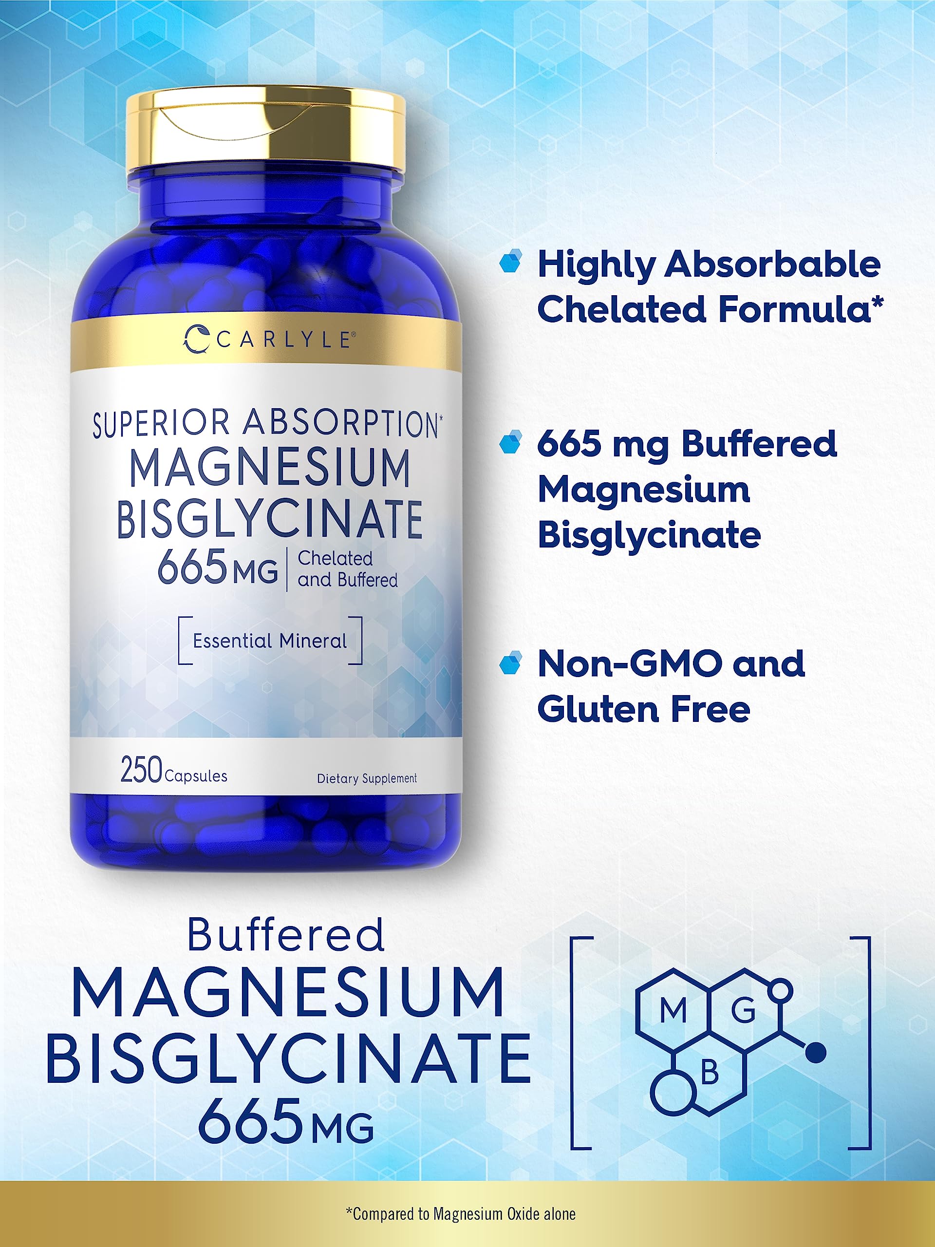Carlyle Magnesium Bisglycinate 231g capsule close-up