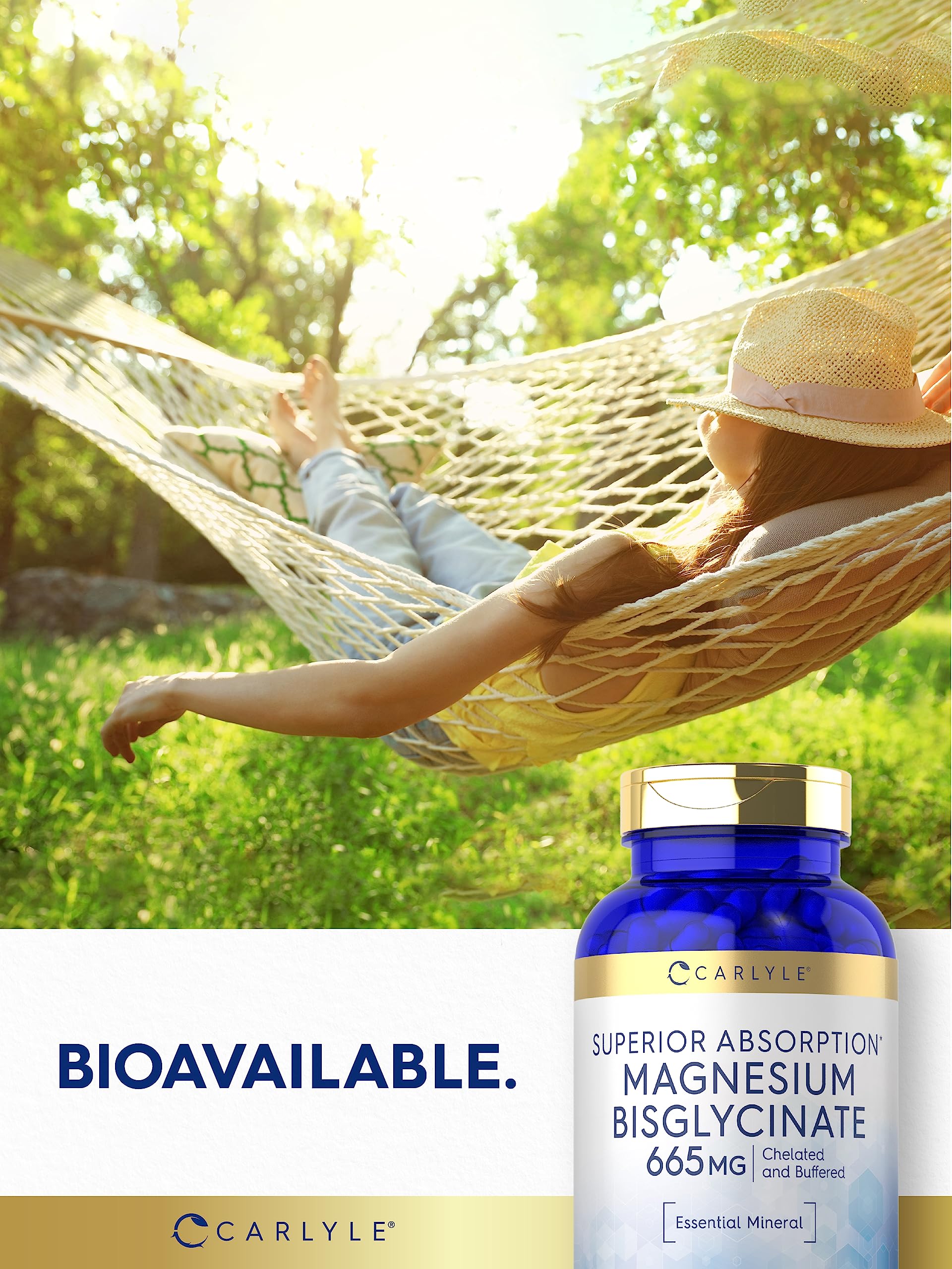Carlyle Magnesium Bisglycinate 231g with a measuring spoon