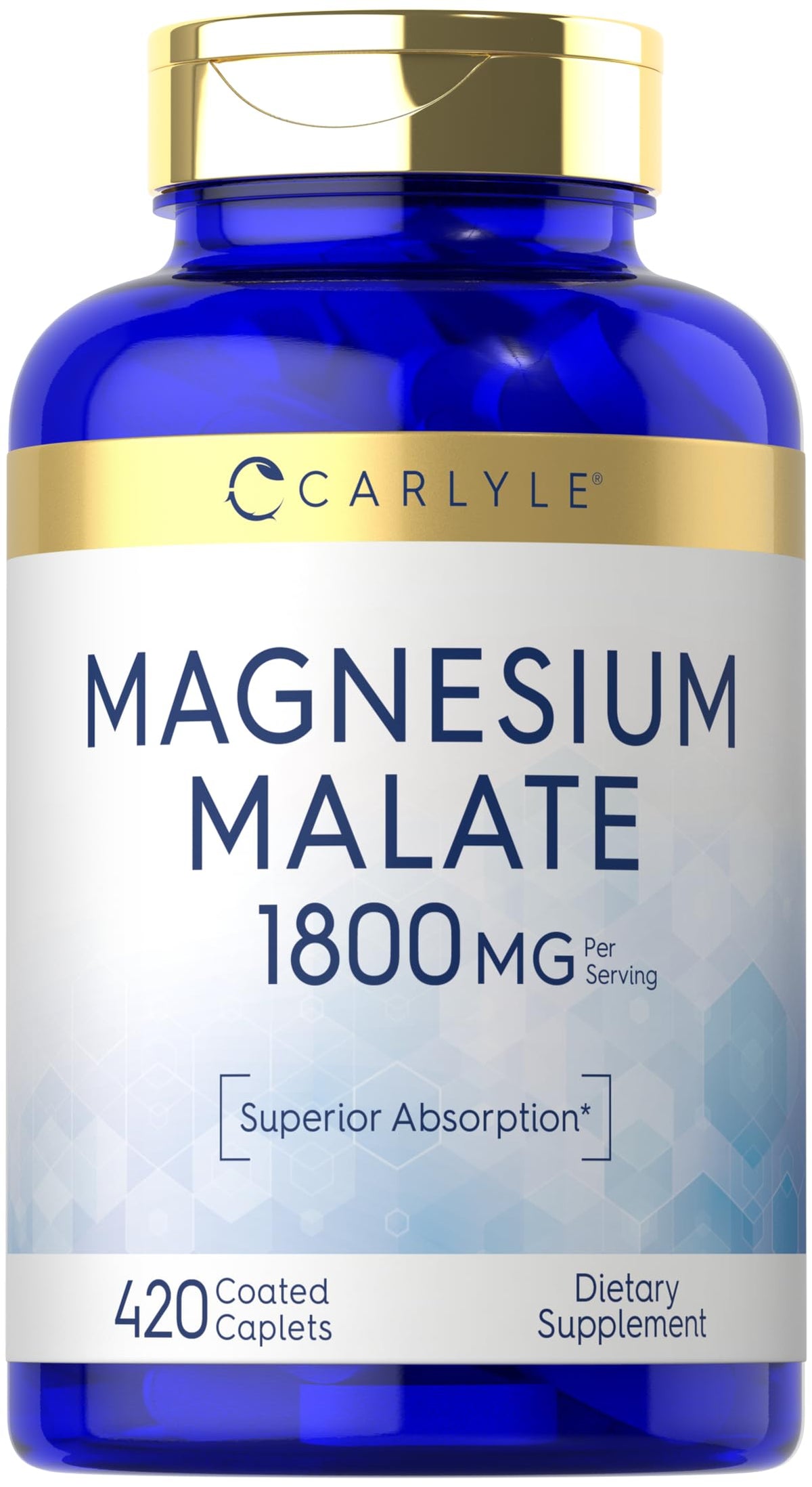 Carlyle Magnesium Malate 1800mg caplets front view