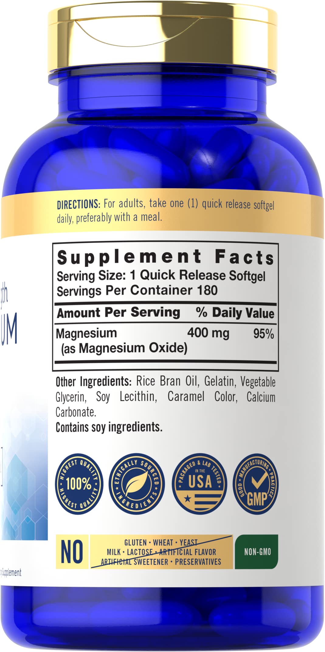 Carlyle Magnesium Oxide softgels close-up