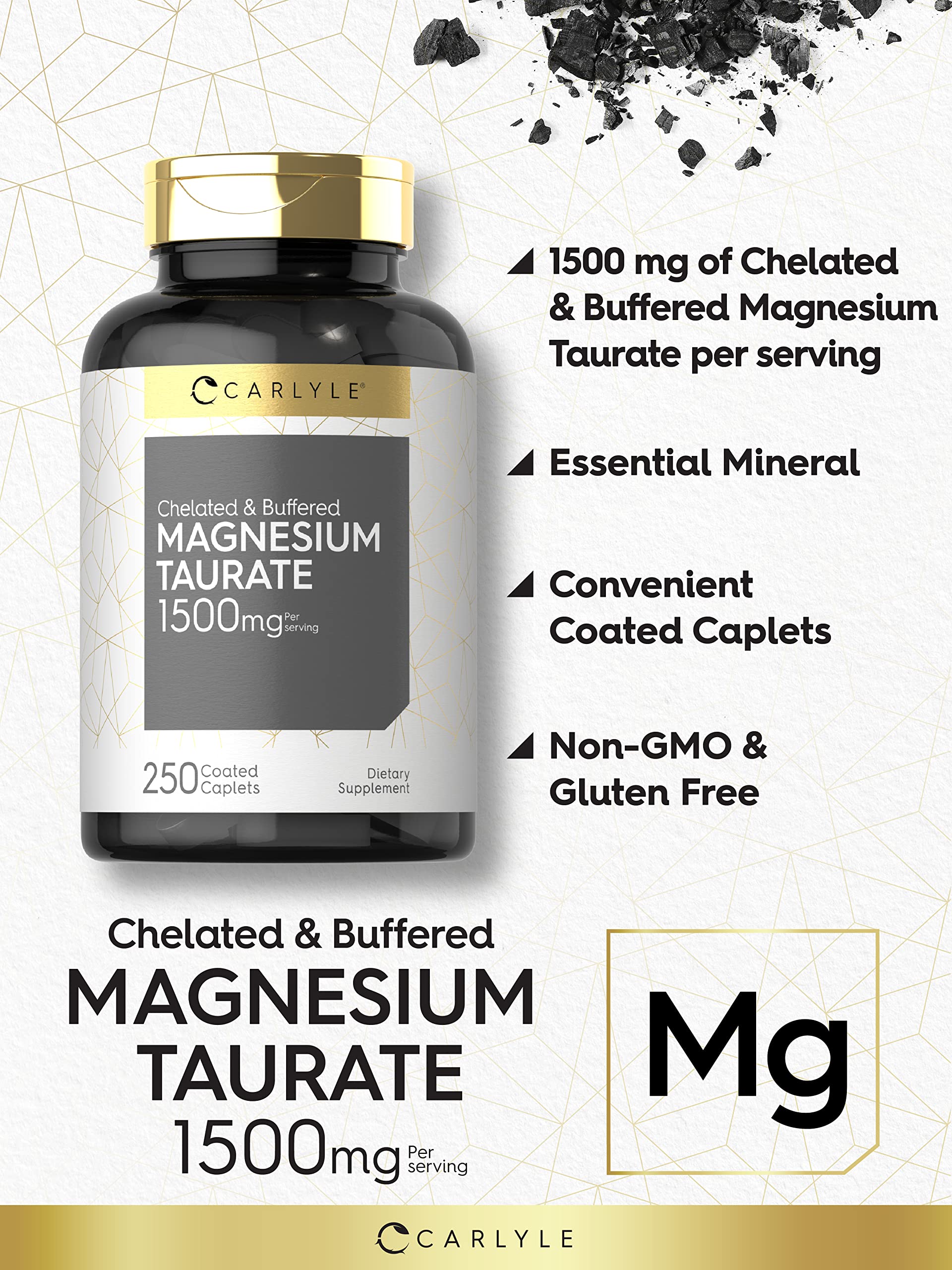 Carlyle Magnesium Taurate 1500mg caplet close-up