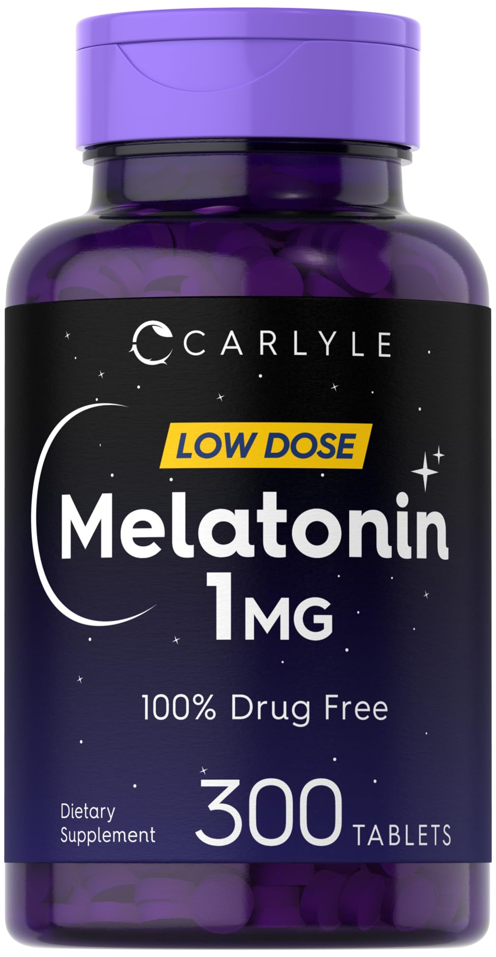 Carlyle Melatonin 1 mg 300 tablets front view