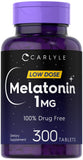 Carlyle Melatonin 1 mg 300 tablets front view