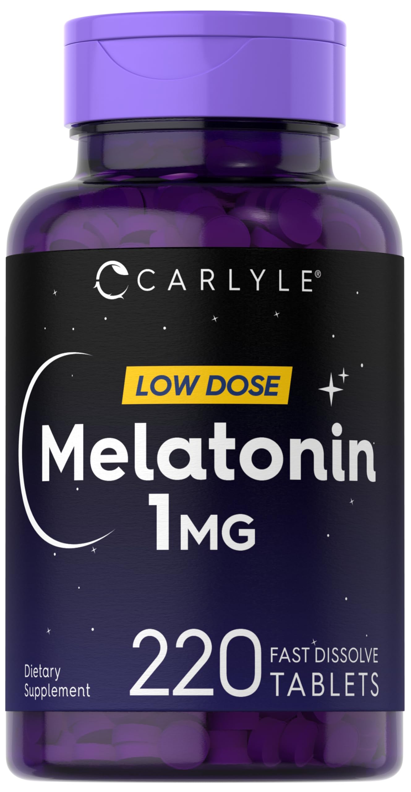 Carlyle Melatonin 1 mg Fast Dissolve Tablets 220 Count front view