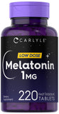 Carlyle Melatonin 1 mg Fast Dissolve Tablets 220 Count front view