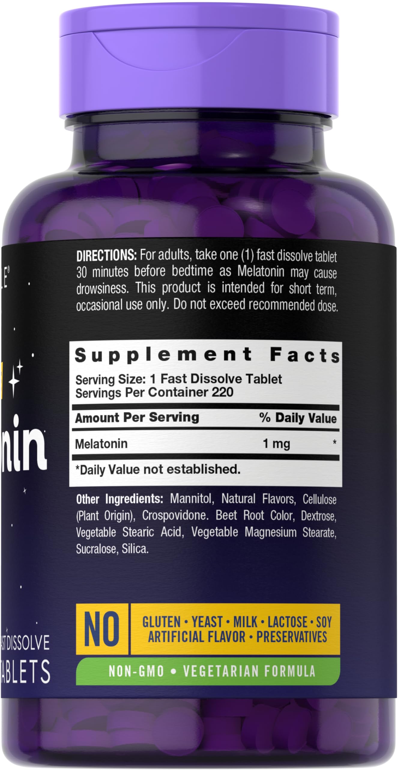 Carlyle Melatonin 1 mg Fast Dissolve Tablets packaging