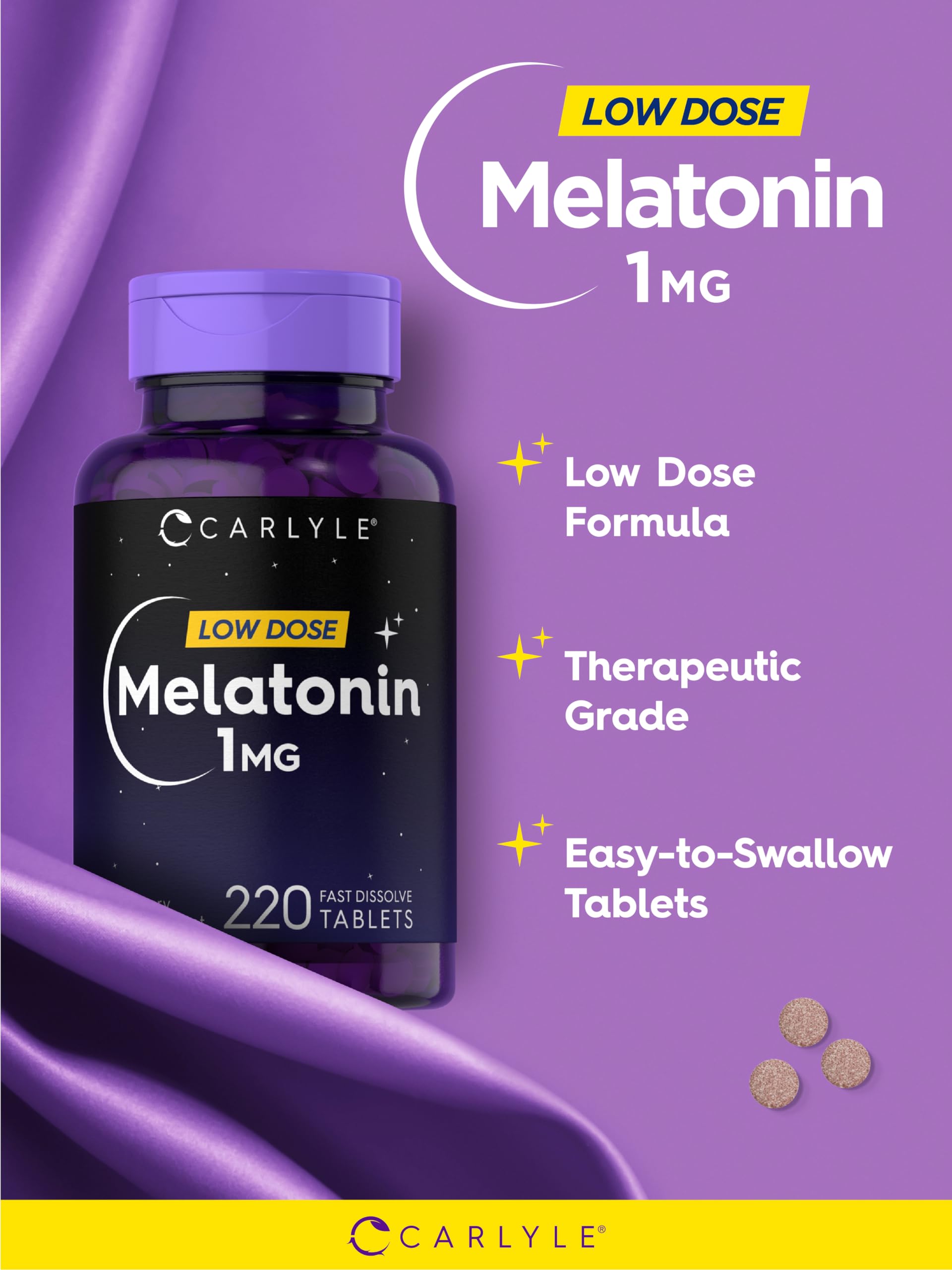 Carlyle Melatonin 1 mg Fast Dissolve Tablets side view