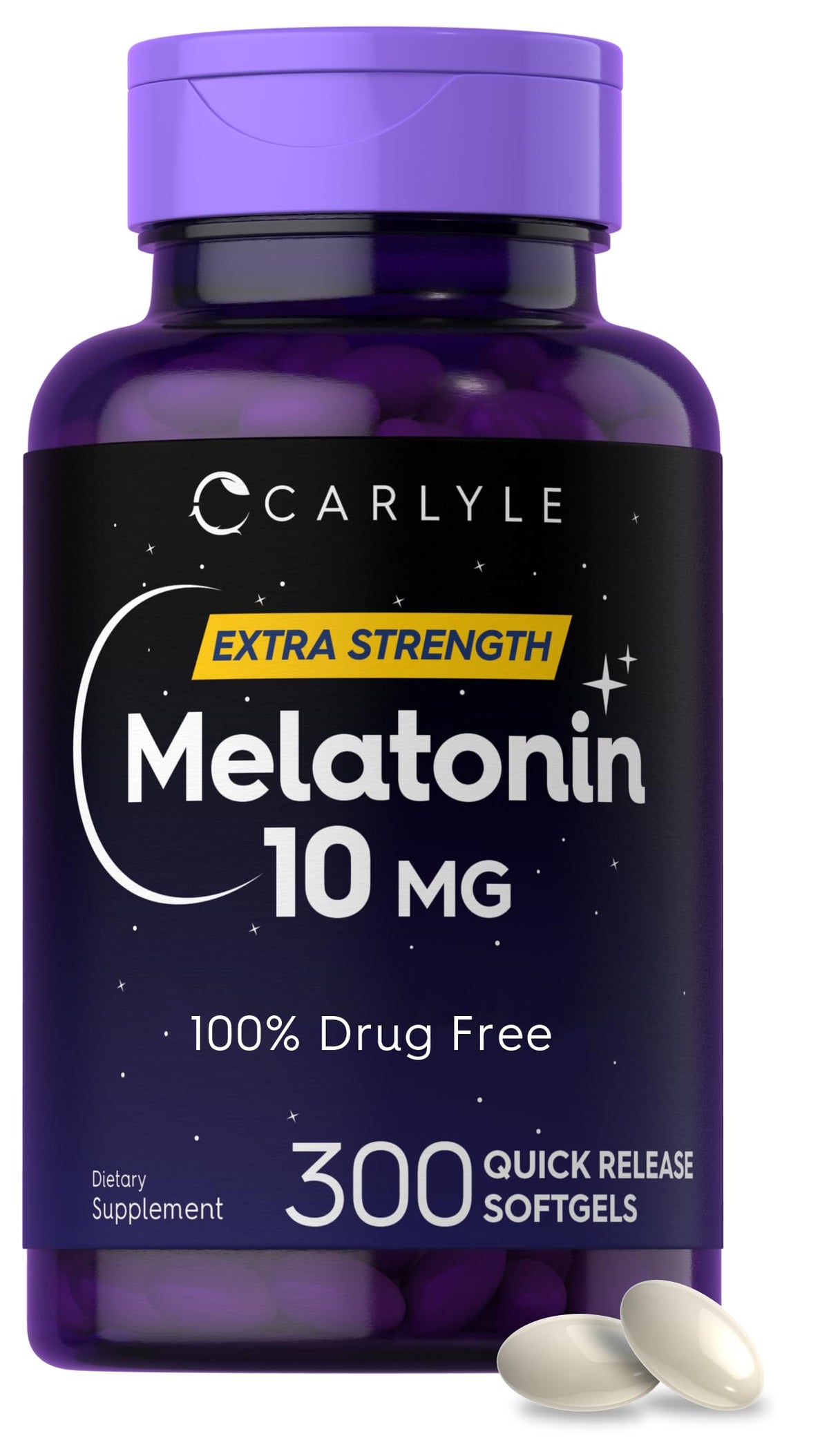Carlyle Melatonin 10mg softgels 300 count front view