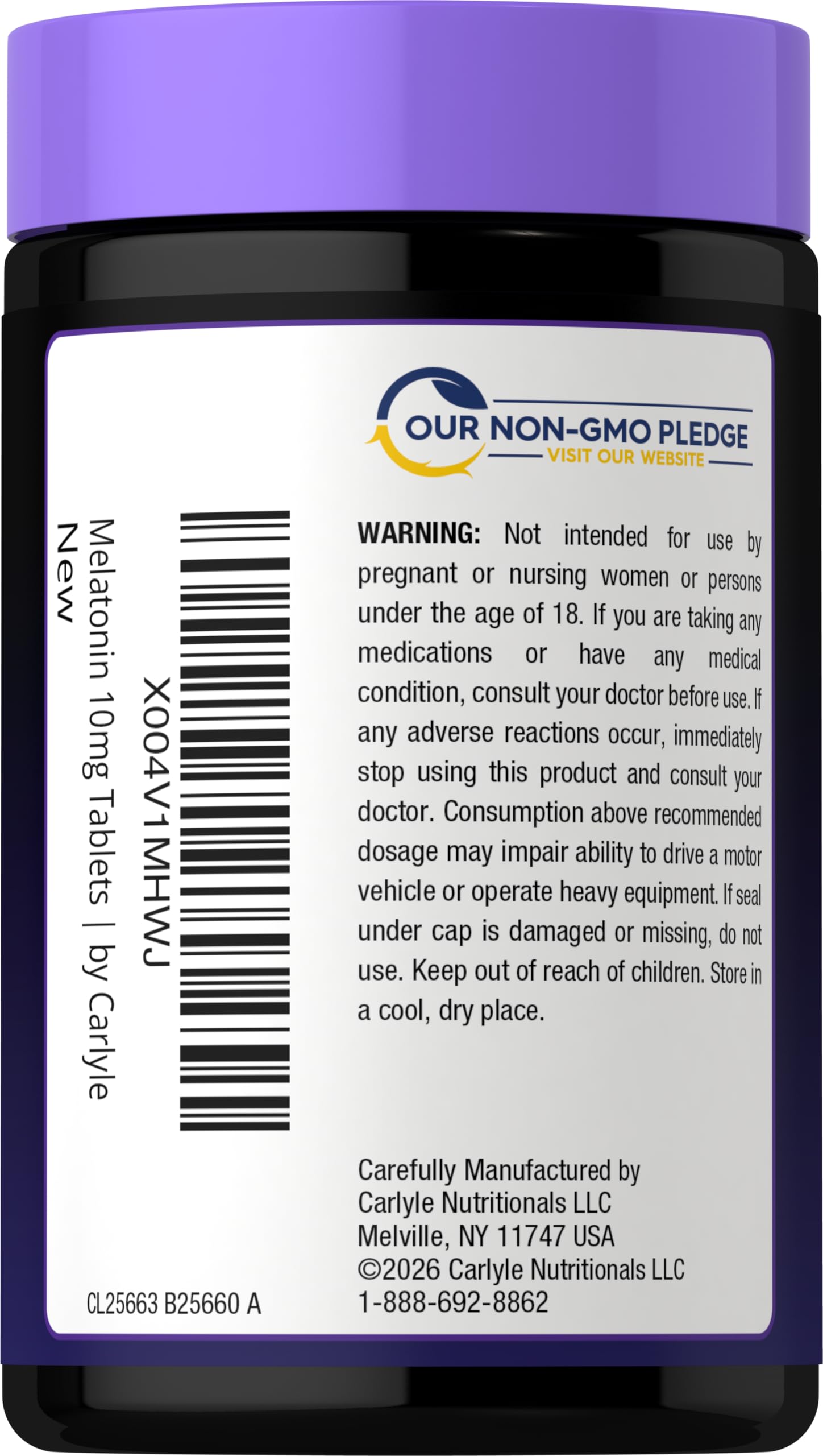Carlyle Melatonin 10mg Time Release Tablets close-up of tablets